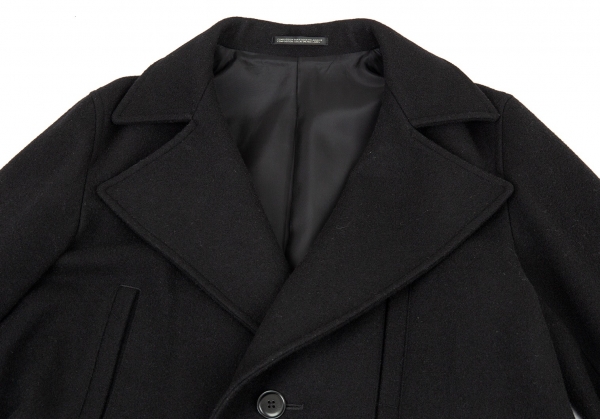 Yohji Yamamoto POUR HOMME Wool Big Silhouette Coat Black 2 | PLAYFUL