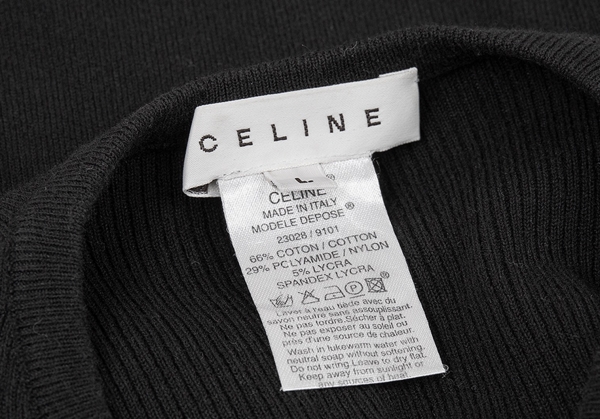 CELINE Cotton Stretch T Shirt Black L