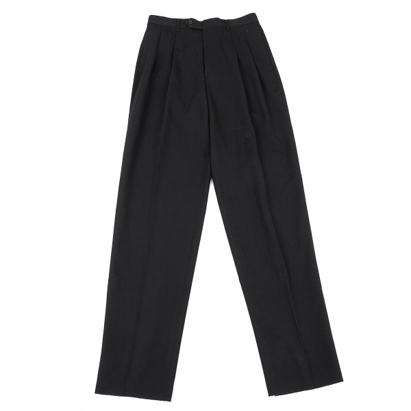 TOKIO KUMAGAI Wool Gabardine Pants (Trousers) Black M-L | PLAYFUL