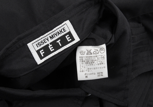 ISSEY MIYAKE FETE Pleats paste Long Sleeve Shirt Black 3 | PLAYFUL