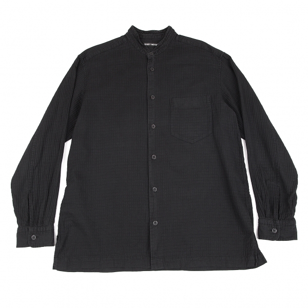 イッセイミヤケ メンISSEY MIYAKE MEN 格子織りコットンシャツ 黒3