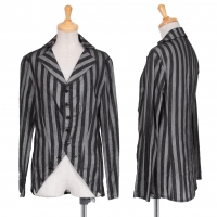  Y's See-through Striped Overlay Jacket Grey 1