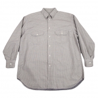  EMPORIO ARMANI Design Woven Long Sleeve Shirt Grey,Navy L