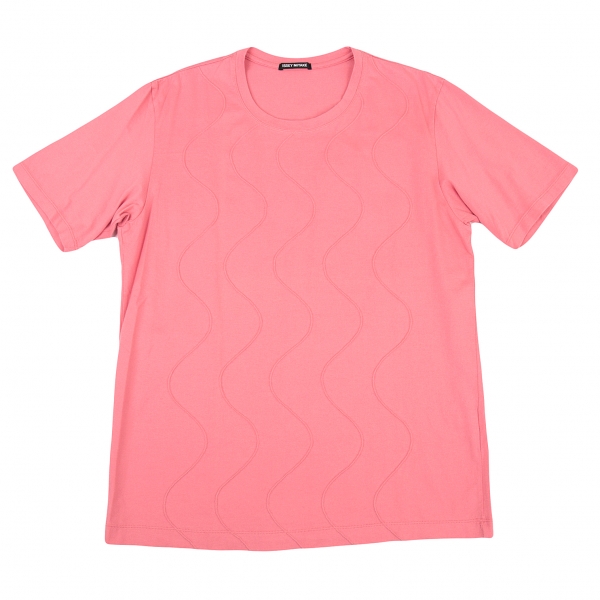 イッセイミヤケ メンISSEY MIYAKE MEN 波形タックデザインTシャツ ピンク4