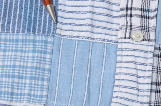 ラルフローレンパッチワーク柄ロングシャツプルオーバーチュニックワンピース青ブルー