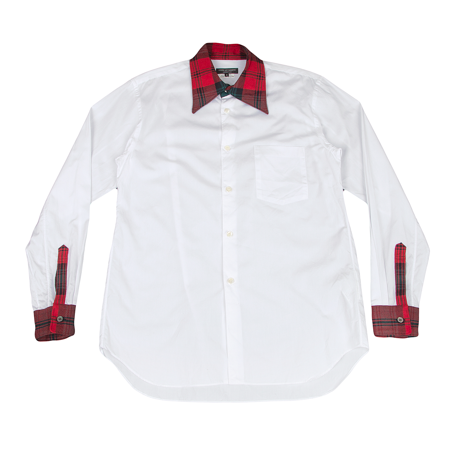 COMME des GARCONS HOMME カジュアルシャツ M 赤x白