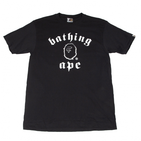 A BATHING APE Logo Printed T Shirt Black L | PLAYFUL