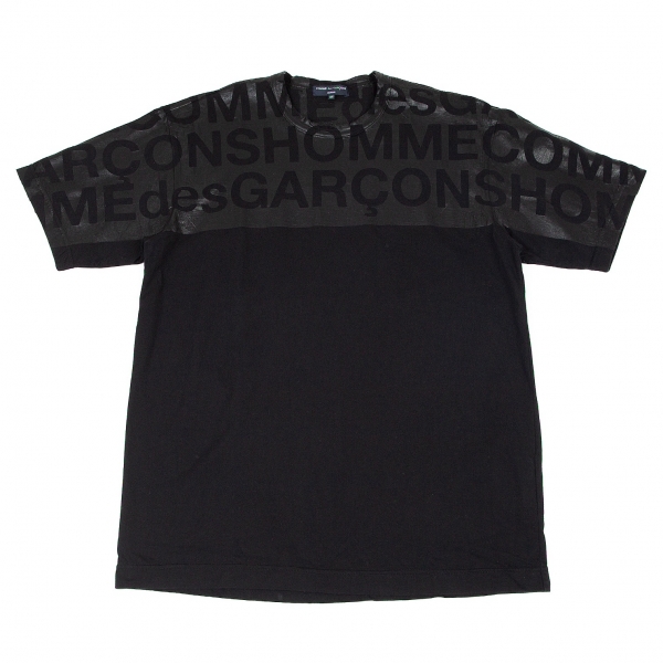 コムデギャルソン オムCOMME des GARCONS HOMME ロゴプリント半袖Tシャツ 黒M