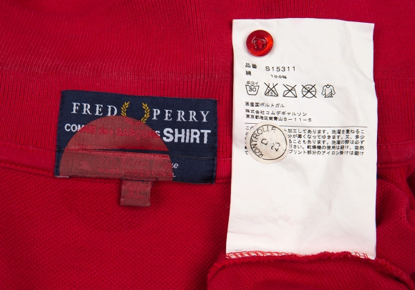 COMME des GARCONS SHIR x FRED PERRY Dot Polo Shirt Red XL   PLAYFUL