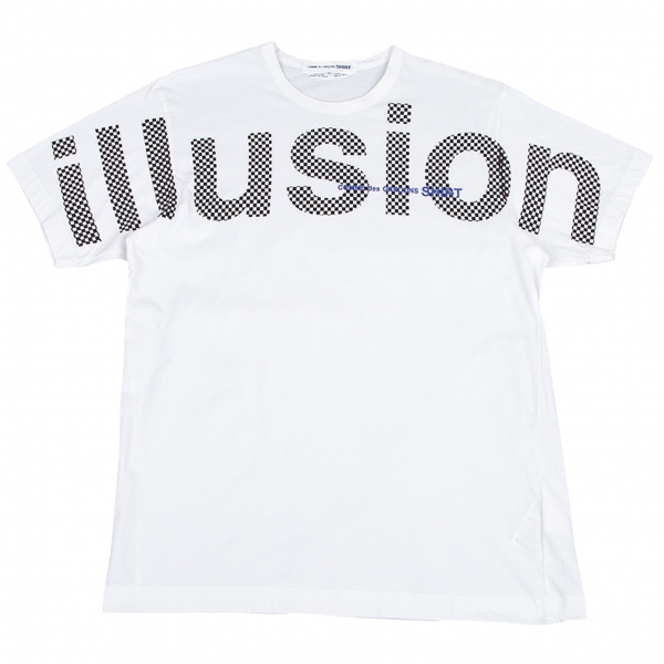 コムデギャルソン シャツCOMME des GARCONS SHIRT illusionチェッカープリントTシャツ 白X