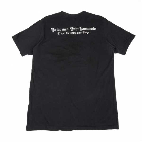 ワイズフォーメンY's for men バックゴシックプリントTシャツ 黒4