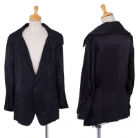  Y's red Label Switched Design Rayon Jacket Navy 1