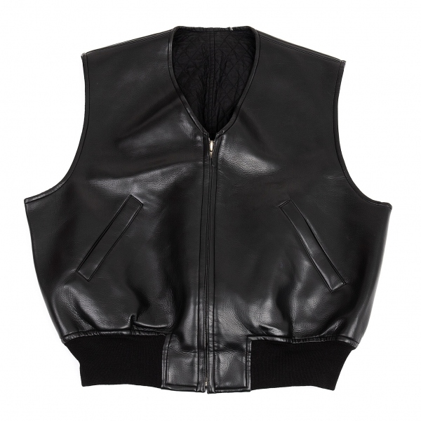 COMME des GARCONS HOMME PLUS Faux leather Vest (Waistcoat) Black M ...