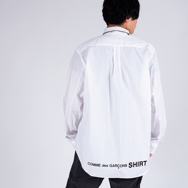COMME des GARCONS SHIRT Printed Long Sleeve Shirt White L | PLAYFUL