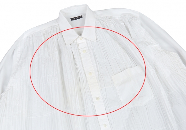 COMME des GARCONS HOMME PLUS Pleats Switched Shirt White M-L | PLAYFUL