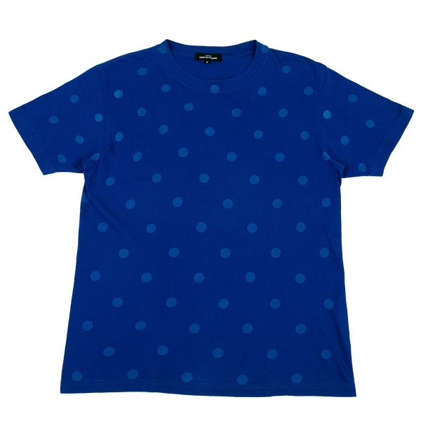 トリココムデギャルソンtricot COMME des GARCONS フロントドットプリントTシャツ 青S
