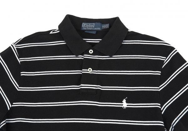 POLO Ralph Lauren Double Striped Polo Shirt Black,White M | PLAYFUL