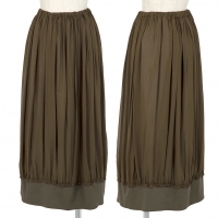  JURGEN LEHL Silk See-through Switching Skirt Khaki-green M