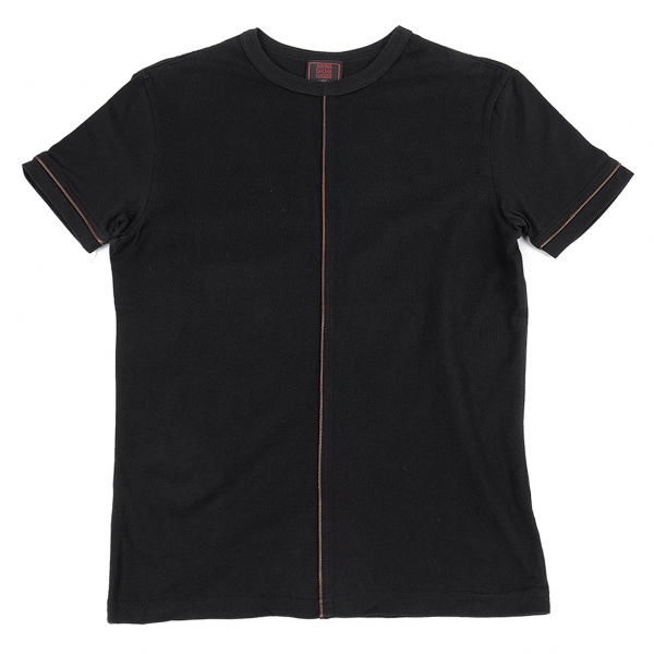 ジャンポールゴルチエ クラシックJean Paul GAULTIER CLASSIQUE レザーパイピングTシャツ 黒48