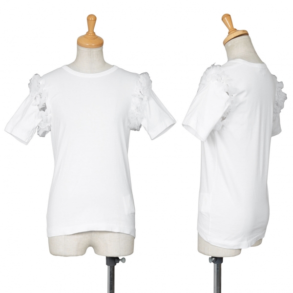コムコム コムデギャルソンCOMME des GARCONS チュール切り替えTシャツ 白XS