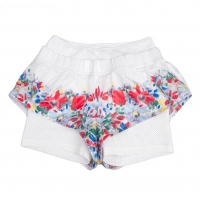  adidas by Stella McCartney Mesh Layered Shorts White,Multi-Color M