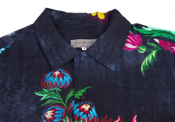 Yohji Yamamoto POUR HOMME Rayon Floral Printed Shirt Multi-Color 4 