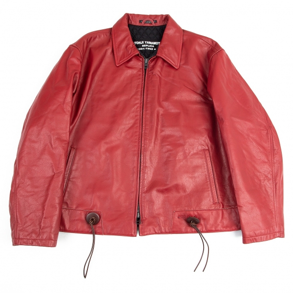 Yohji Yamamoto POUR HOMME REPLICA 1991-1992A/W Leather Jacket Red 
