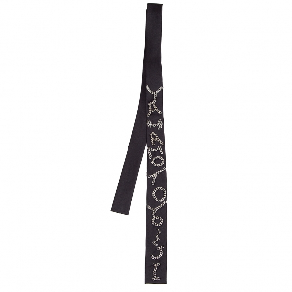 Yohji Yamamoto POUR HOMME Chain Logo Silk Tie Black | PLAYFUL