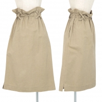  Y's Cross Belt-loop Gather Design Cotton Skirt Beige 1