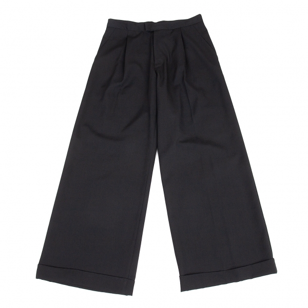 YOHJI YAMAMOTO FEMME Back Flap Pocket Wool Wide Pants Size 2(K-82636 ...