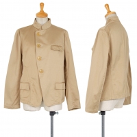  Y's Cotton Rayon Stand Collar Jacket Beige 2