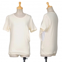  Yohji Yamamoto NOIR Side Layer Slit T Shirt Cream 2
