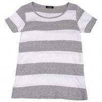  tricot COMME des GARCONS Striped Switching T Shirt White,Grey S-M