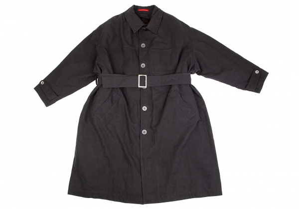 Y's red Label Boa Liner Cotton Long Coat Black 2 | PLAYFUL