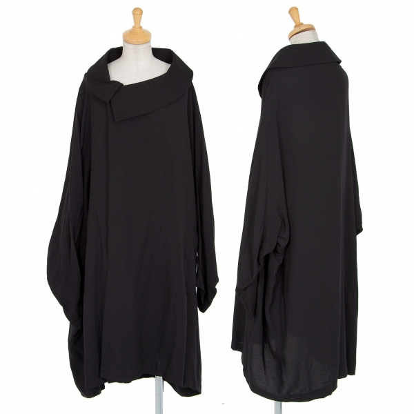 ワイズY's テンセルデザインカラー1Bビックシルエットスプリングコート 黒2