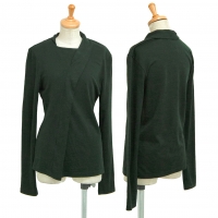  Y's Frill Design Wool Long Knit T Shirt Green 3