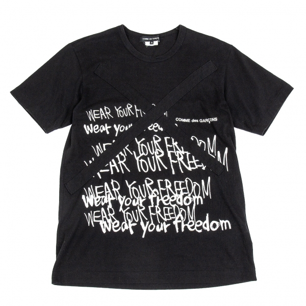 コムデギャルソンCOMME des GARCONS WEAR YOUR FREEDOMクロスパッチTシャツ 黒S