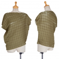 ISSEY MIYAKE Printed Sleeveless T Shirt Khaki 2