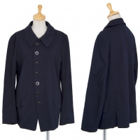  Y's Poly Cotton Round Color Wrinkle Jacket Navy 2