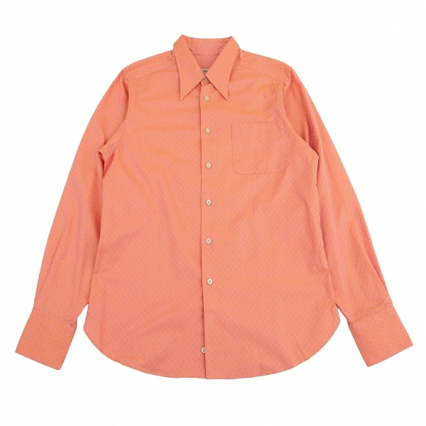 ロメオジリROMEO GIGLI コットン柄織りシャツ オレンジピンク48