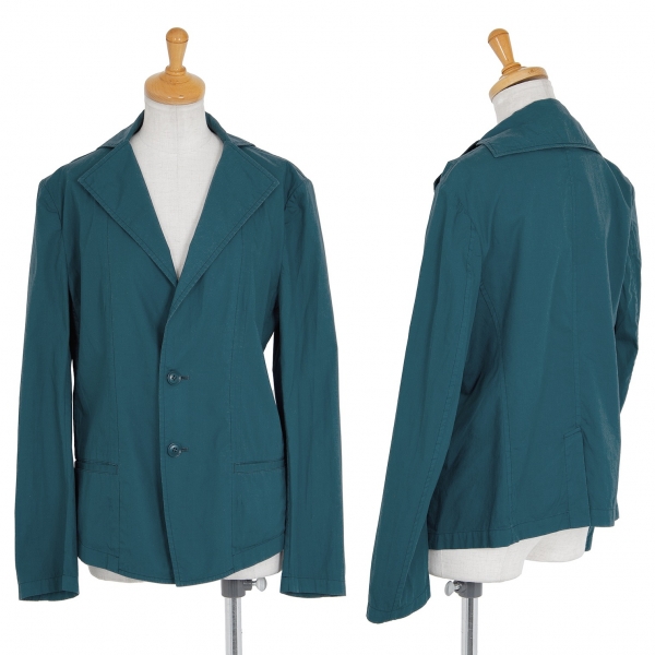 ワイズY's コットン製品染め襟デザインジャケット ターコイズ2