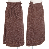  tricot COMME des GARCONS Floral Printed Wrap Skirt Brown M