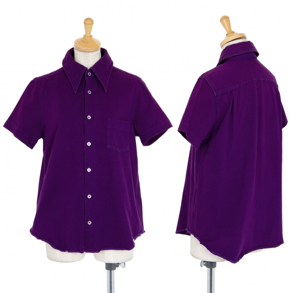 トリコ コムデギャルソンtricot COMME des GARCONS 製品染め襟付き半袖シャツ 紫M位
