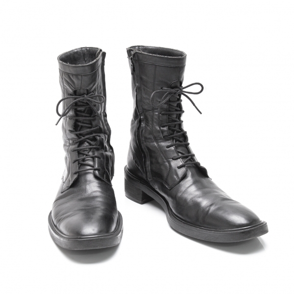 Yohji Yamamoto FEMME Side Zip Leather Boots Black About US 7.5