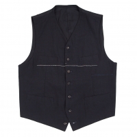 COMME des GARCONS HOMME Design Woven Vest (Waistcoat) Navy M