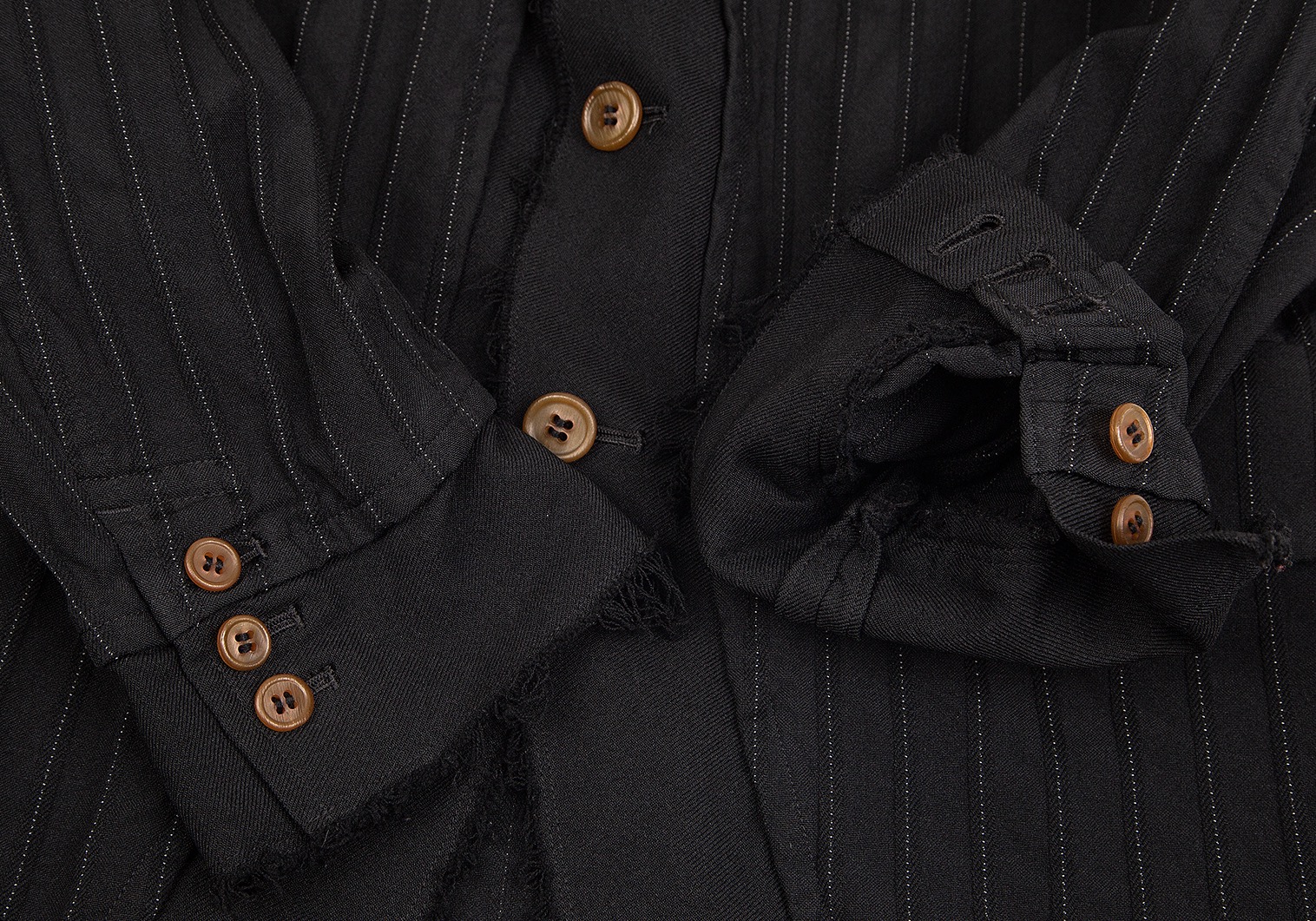 コムデギャルソンシャツ 製品染め ピッグレザージャケット ブラック身丈約79cm