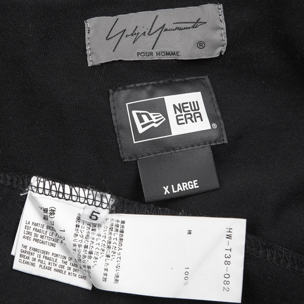 Yohji Yamamoto POUR HOMME NEWERA Logo T Shirt Black 5 | PLAYFUL