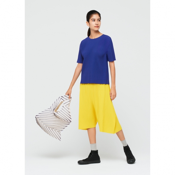 ISSEY MIYAKE me Pleats Wide Shorts Blue S-M | PLAYFUL