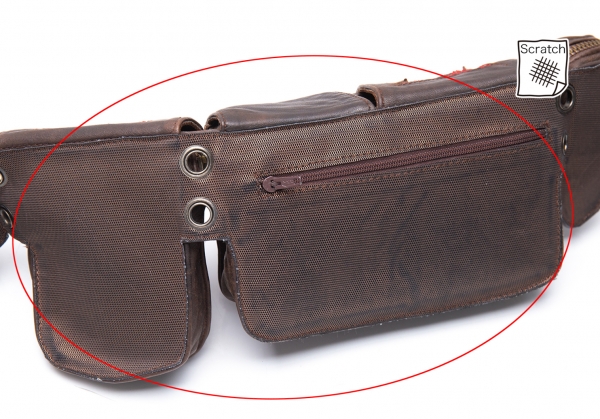 KMRii Leather Multi Pockets Waist Pack Brown | PLAYFUL
