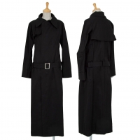  Yohji Yamamoto FEMME Cotton Belted Long Coat Black 1